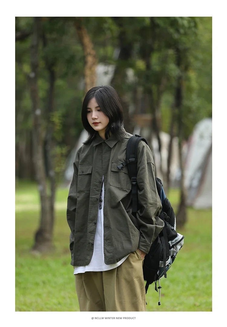 Мужская рубашка-куртка в стиле милитари оптом из Китая