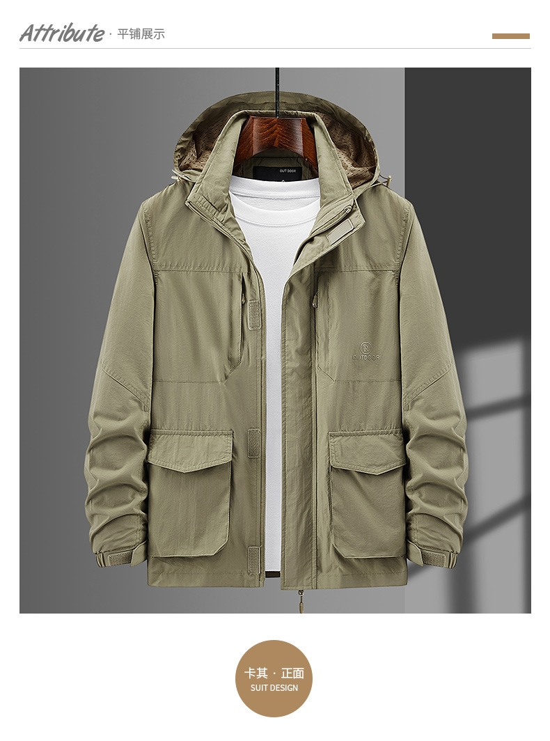 Мужской ветровой плащ с капюшоном оптом из Китая