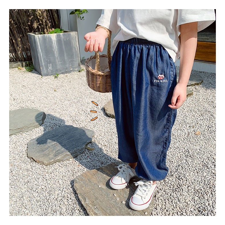 Детские летние джинсы с вышивкой оптом из Китая