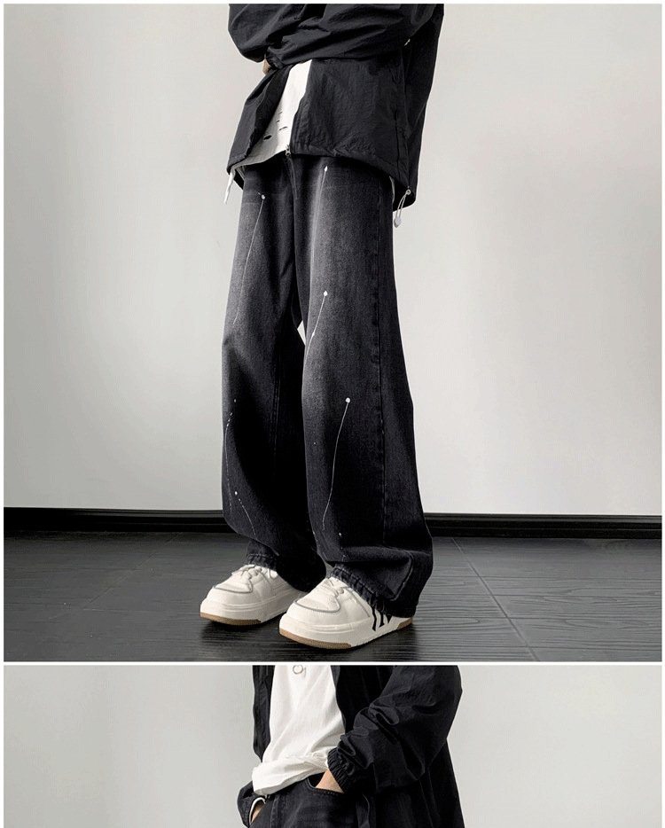 Мужские джинсы с пятнами чернил оптом из Китая