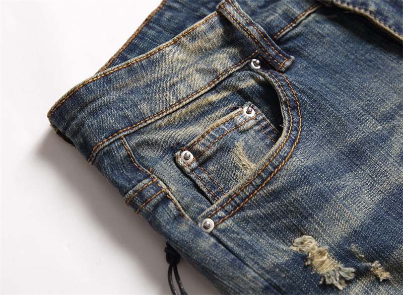 Мужские джинсы с вышивкой и звездой оптом из Китая