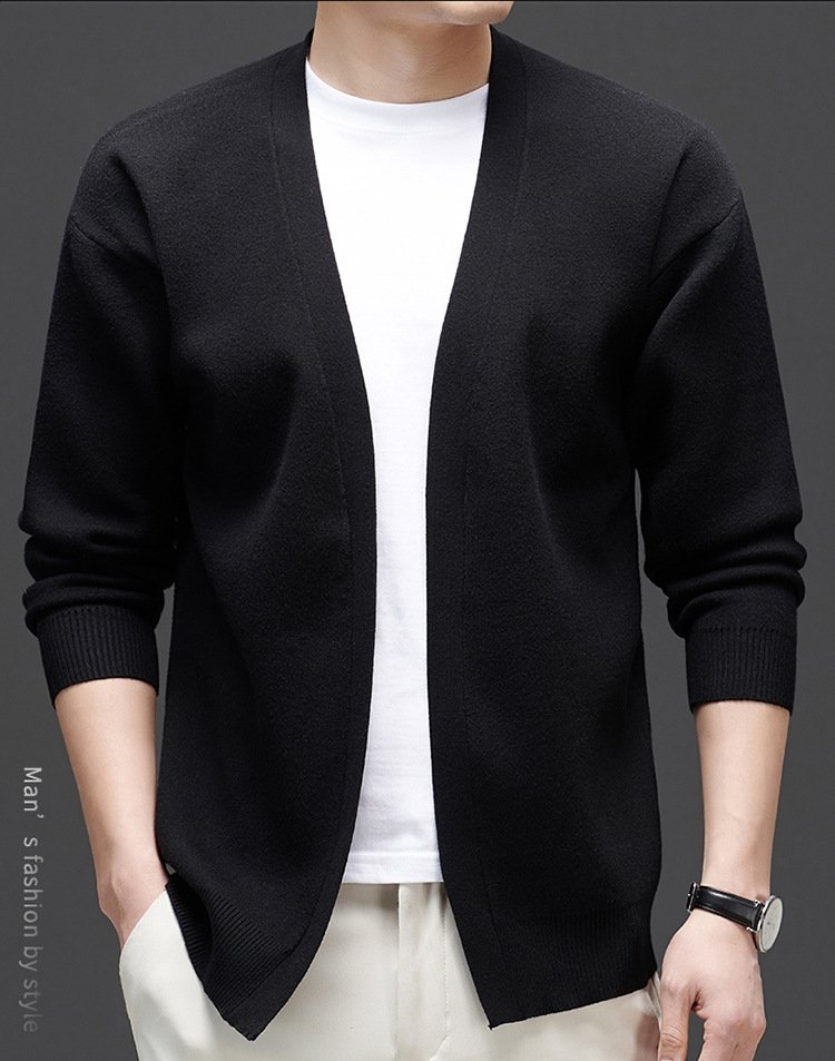 Мужская вязаная кардиган весна-осень оптом