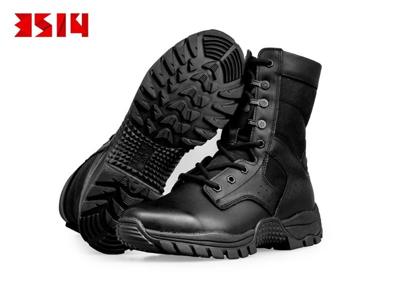 Черные ботинки из кожи с боковой молнией оптом