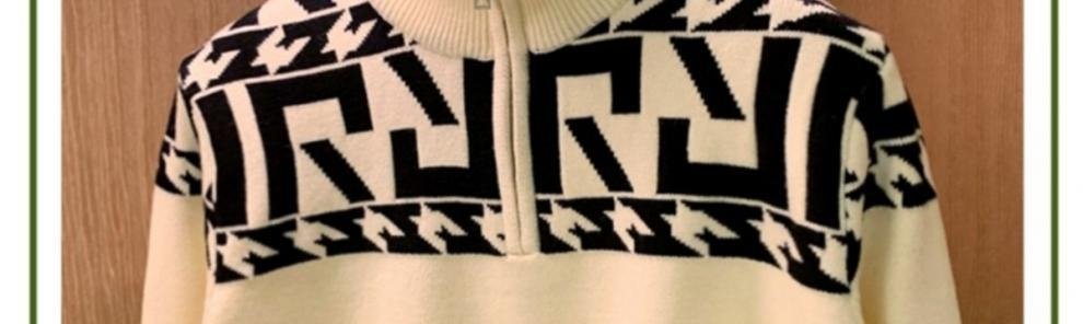 Мужской свитер с полувысоким воротником и узором оптом