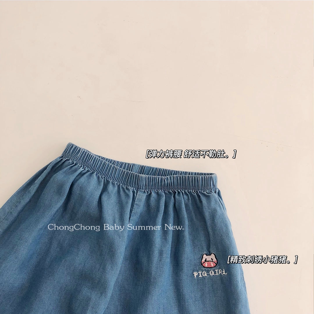 Детские летние джинсы с вышивкой оптом из Китая