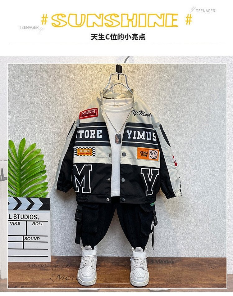 Детская мото-куртка 2023 весна-осень оптом из Китая