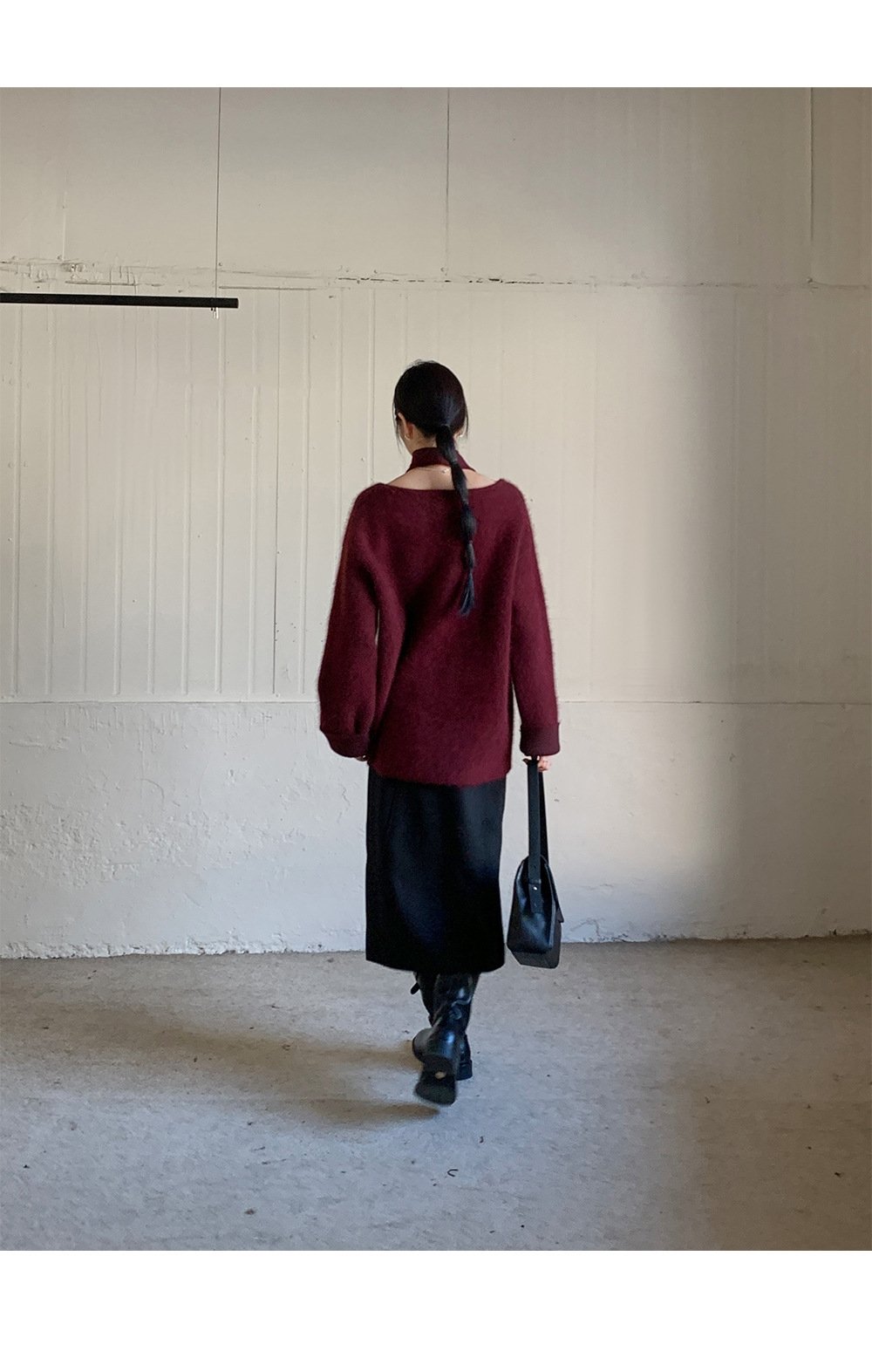 Шерстяная юбка с разрезом 2023 оптом из Китая