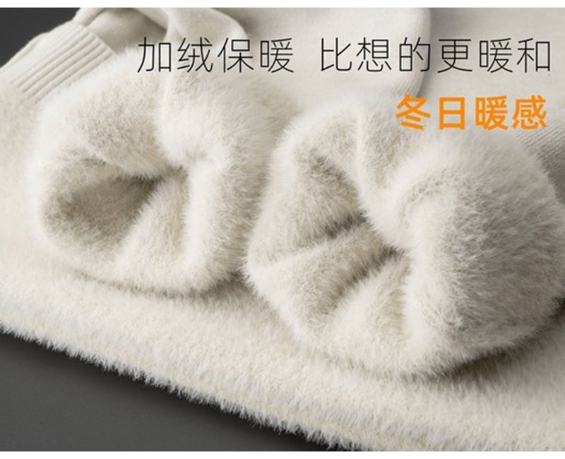 Мужской свитер с полувысоким воротником и флисом для зимы оптом