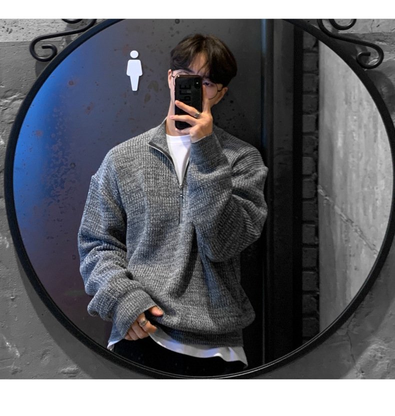 Мужская толстовка с высоким воротником и молнией оптом