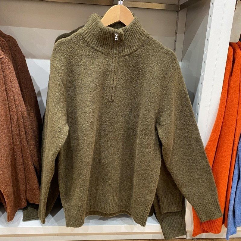 Пуловер с полувысоким воротником и длинным рукавом оптом