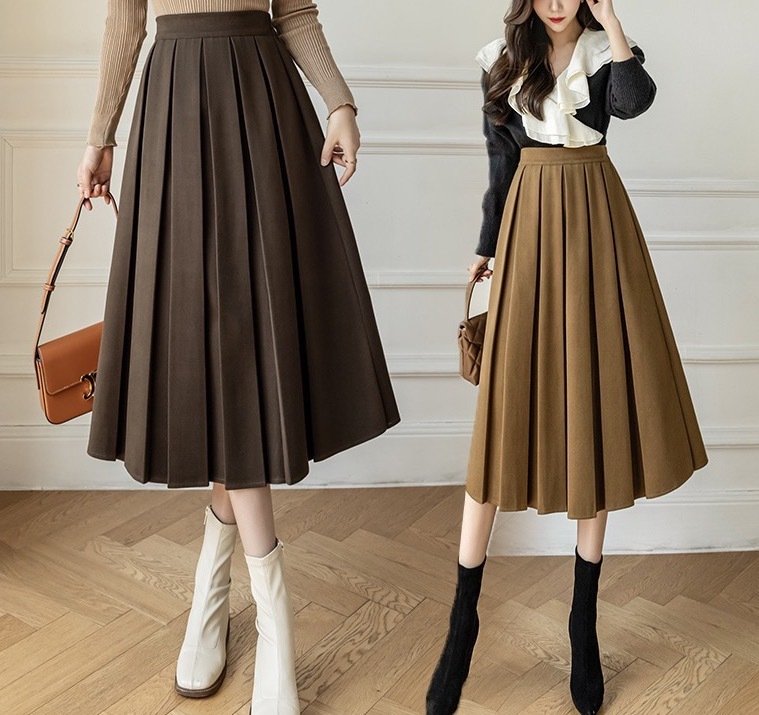 Юбка в стиле ретро с высокой талией и узором в виде зонта оптом из Китая