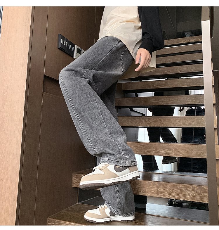 Джинсы мужские 2024 новинка весна осень тонкие американские уличные широкие прямые свободные брюки оптом из Китая