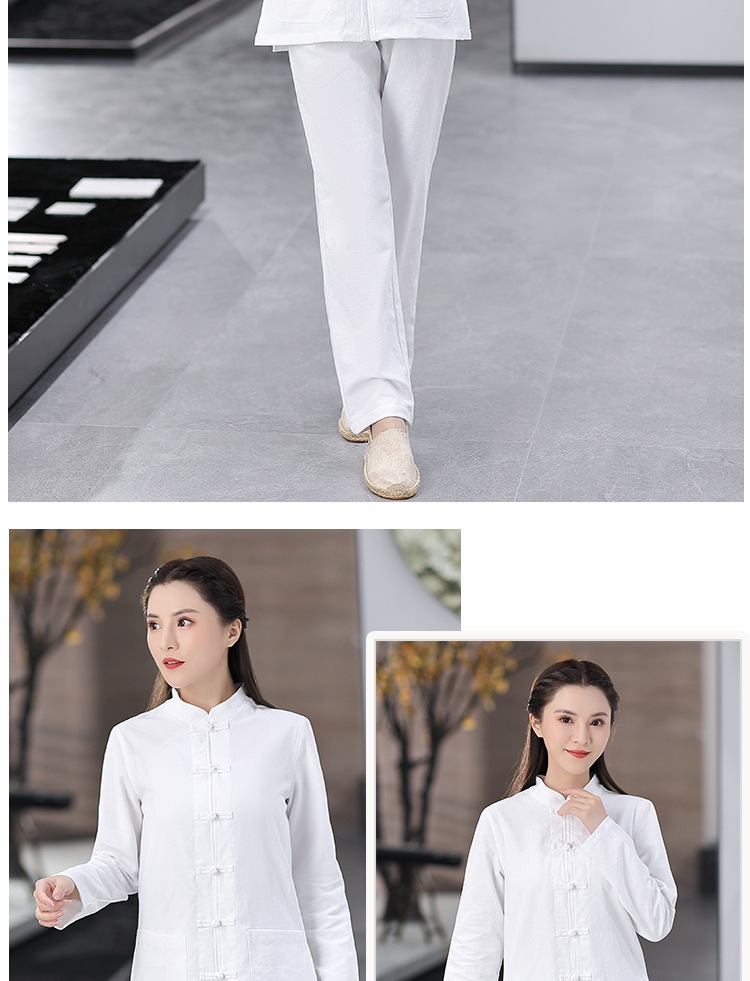 Комплект широких брюк из хлопково-ленной ткани в китайском стиле оптом из Китая