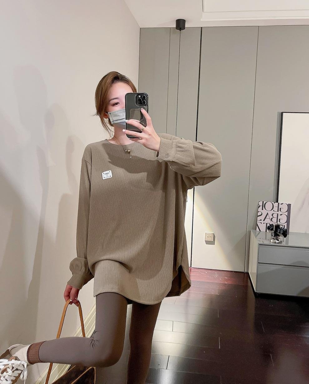 Толстовка с удлиненным рукавом и круглым вырезом оптом из Китая