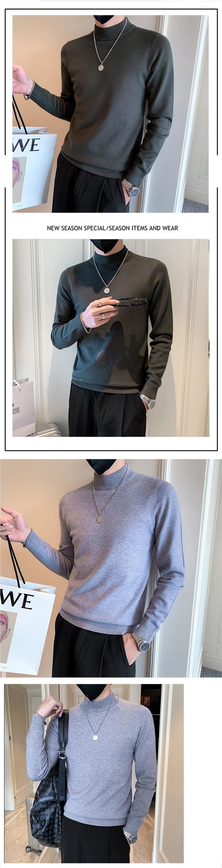 Мужской свитер с высоким воротником оптом