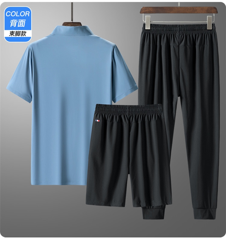 Летний мужской комплект из поло и шорт с брюками оптом из Китая