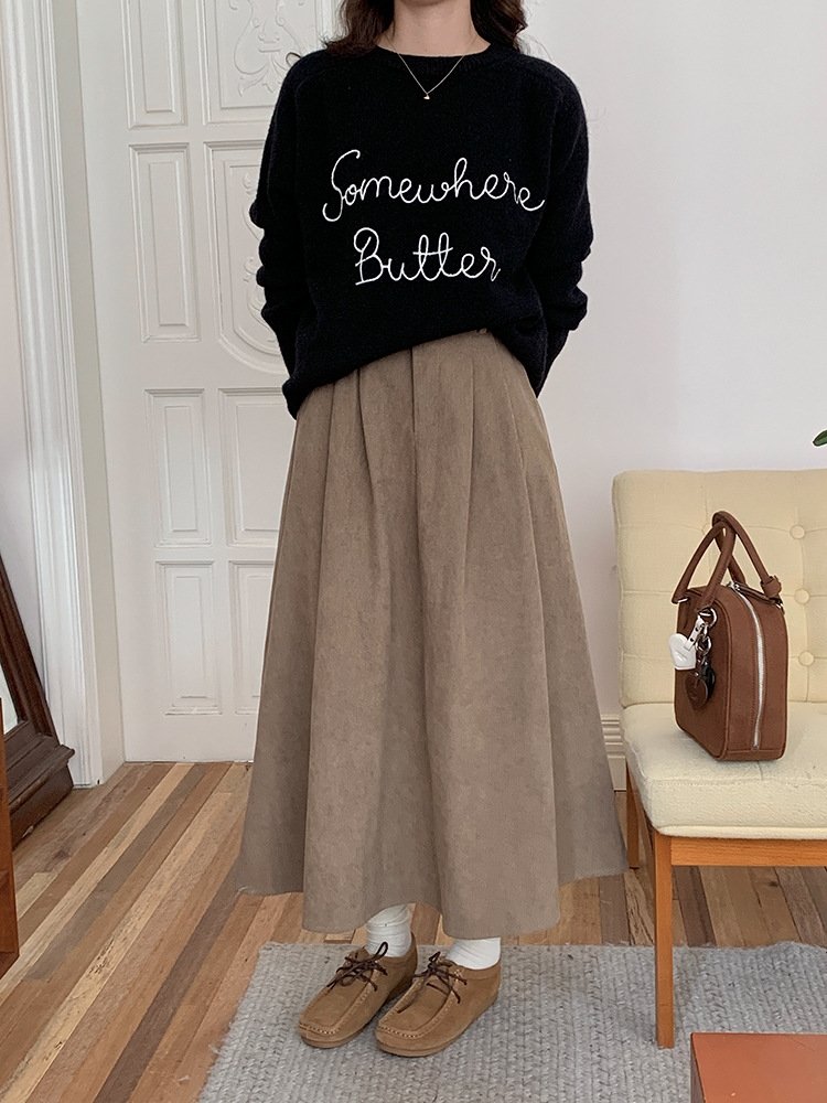 Женская длинная юбка с высокой талией и резинкой оптом из Китая