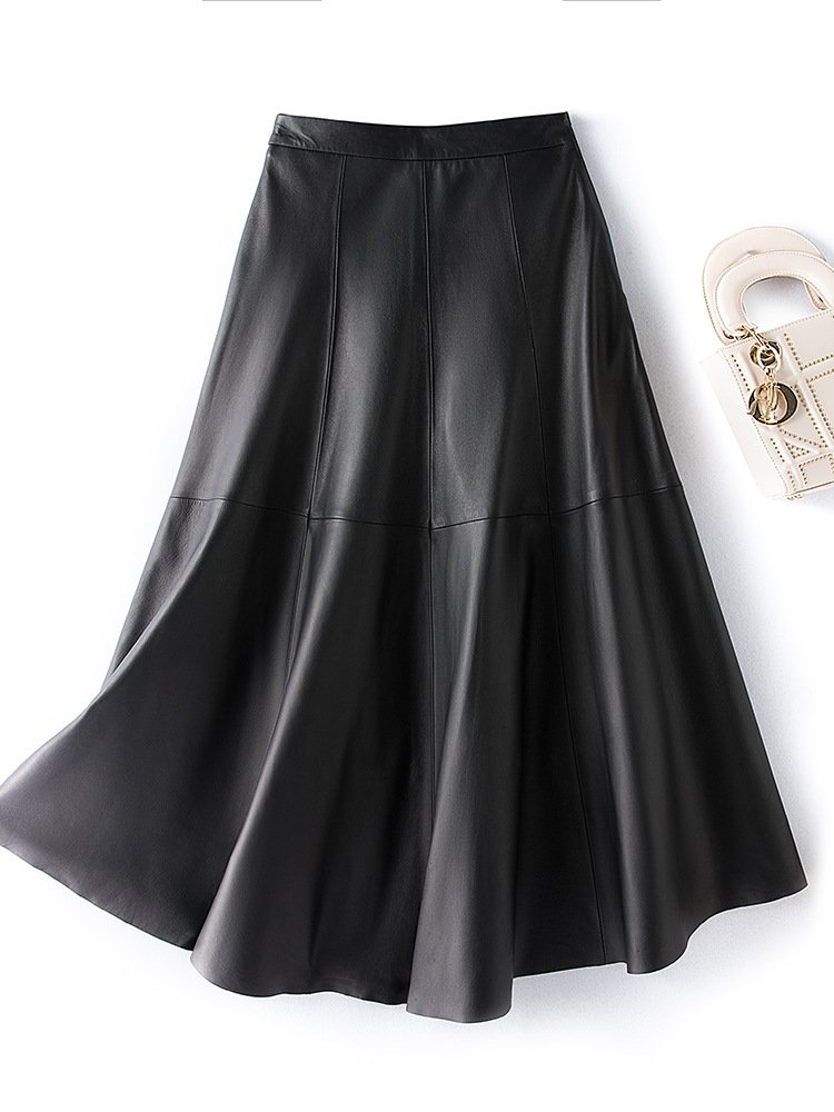 Длинная юбка из овечьей кожи оптом из Китая