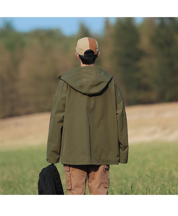 Ветровка военного стиля с капюшоном оптом из Китая