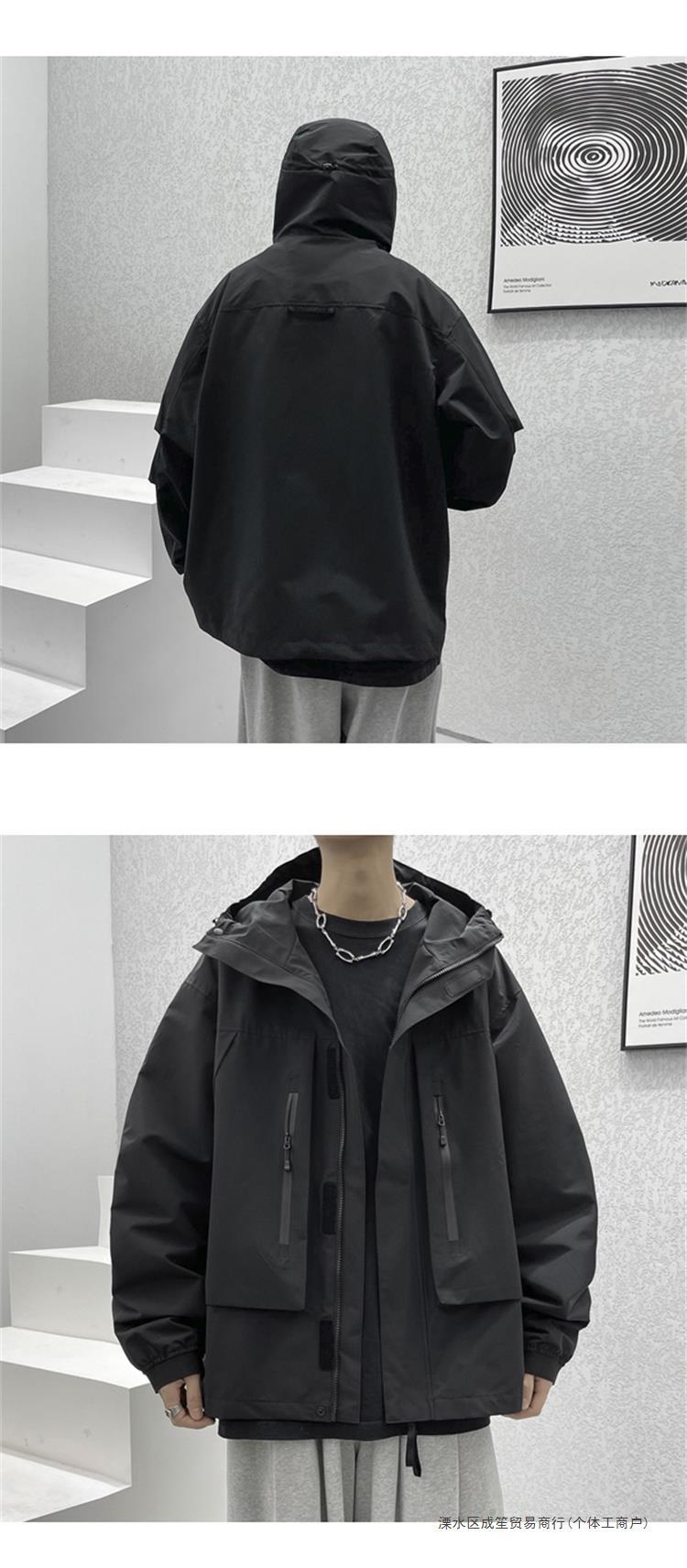 Ветровка с капюшоном и большими карманами оптом из Китая