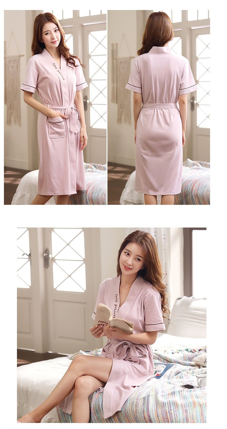 Халат для сна летний длинный сексуальный хлопковый для женщин и мужчин 100% хлопок больших размеров тонкий для пар оптом