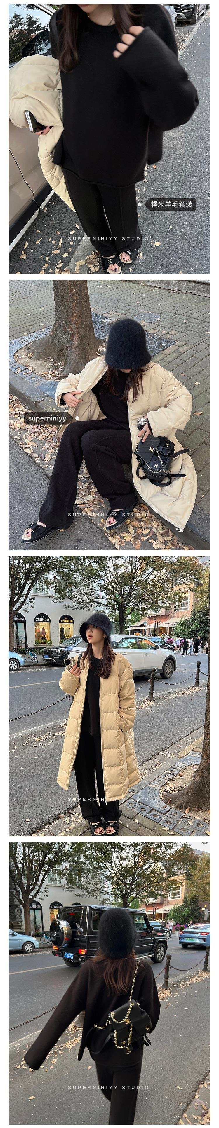 Набор из мягкого шерстяного свитера и широких брюк оптом из Китая