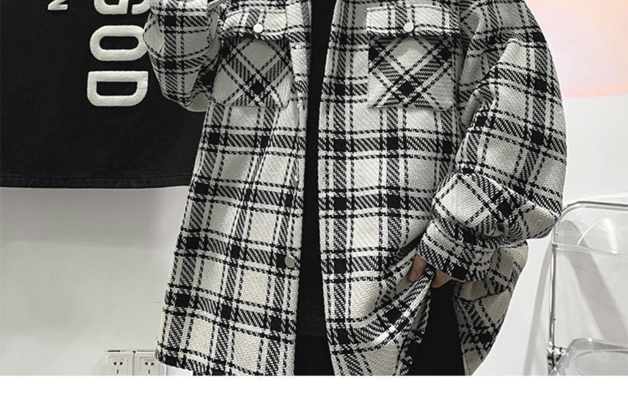 Мужская клетчатая куртка весна-лето 2024 оптом из Китая