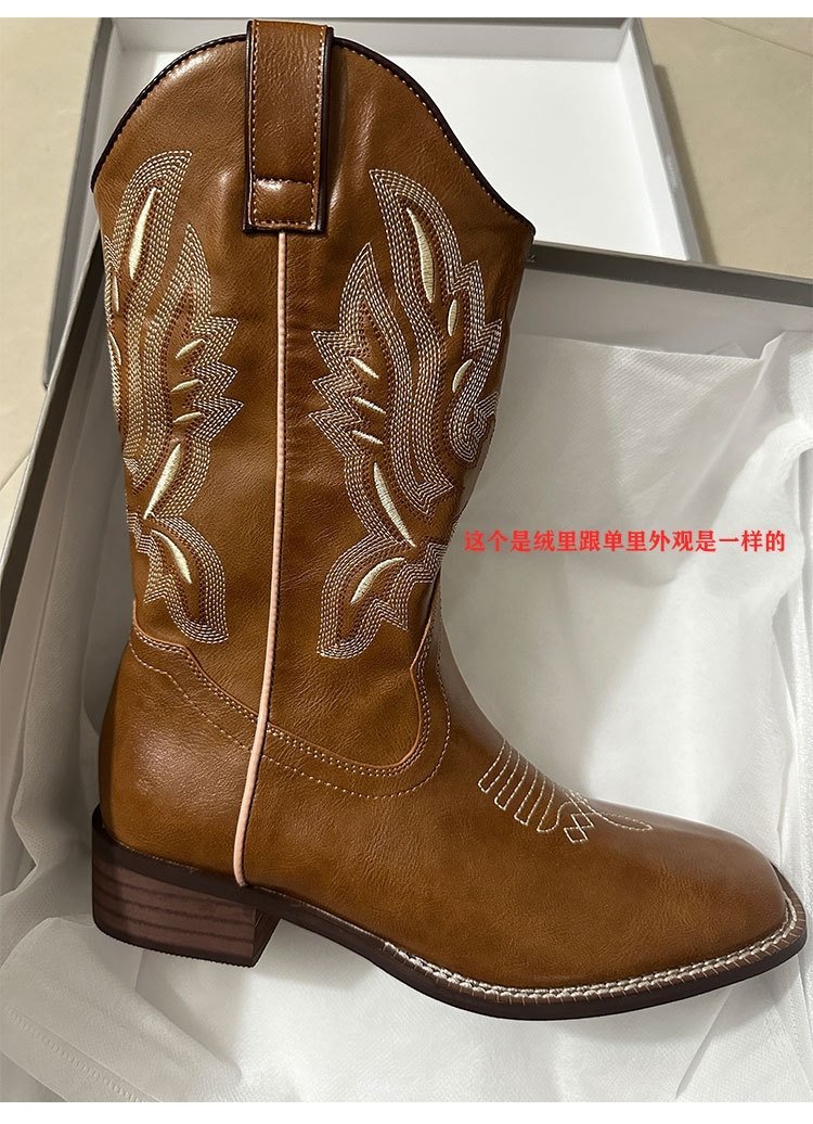 Женские ковбойские сапоги с вышивкой оптом