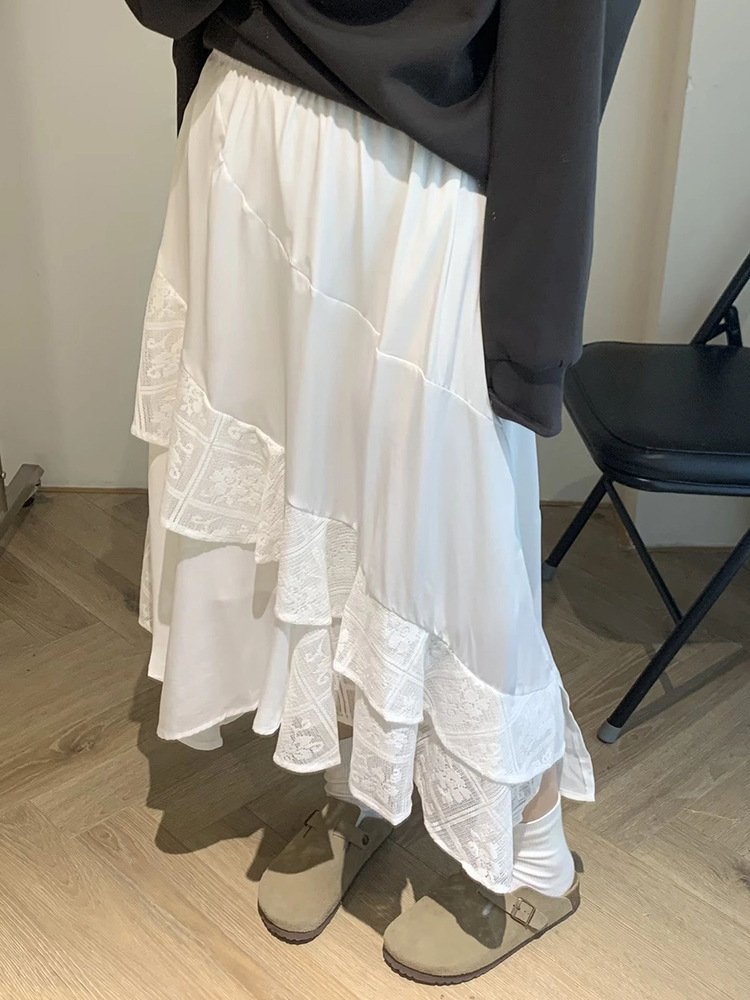 Длинная юбка с леопардовым принтом и асимметричным краем оптом из Китая