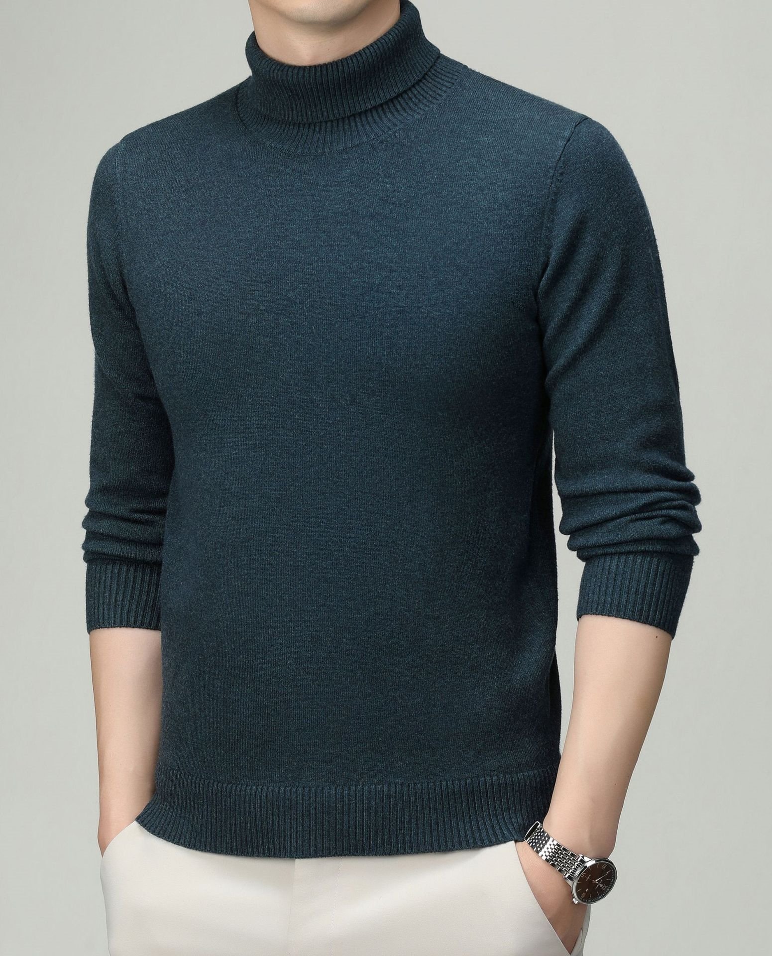 Мужской свитер с высоким воротником оптом