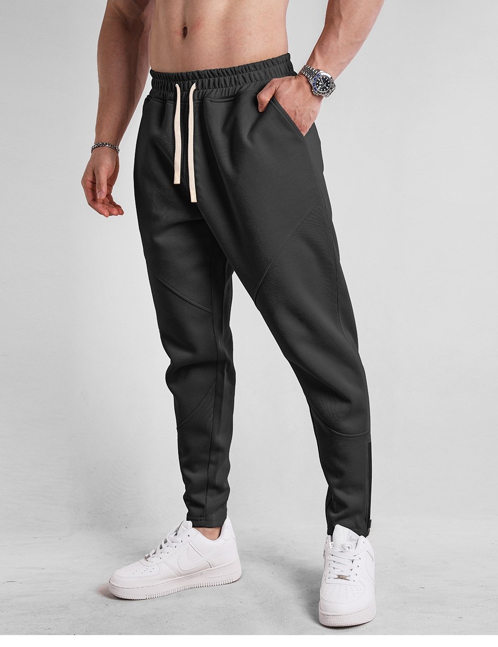 Мужские спортивные брюки с завышенной талией оптом из Китая