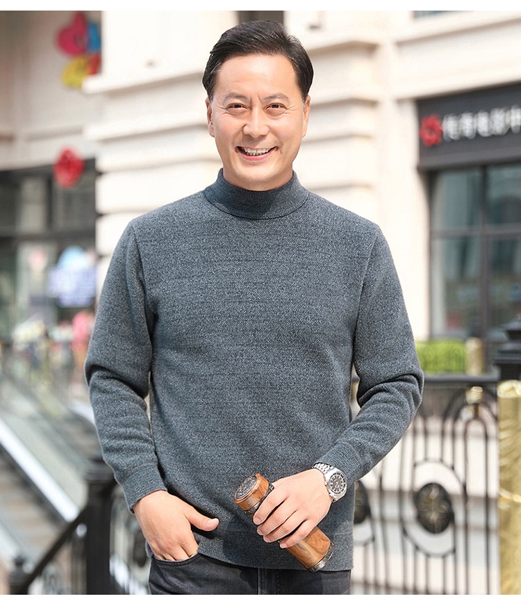 Мужской зимний свитер с утеплением и утолщенной вязкой оптом из Китая