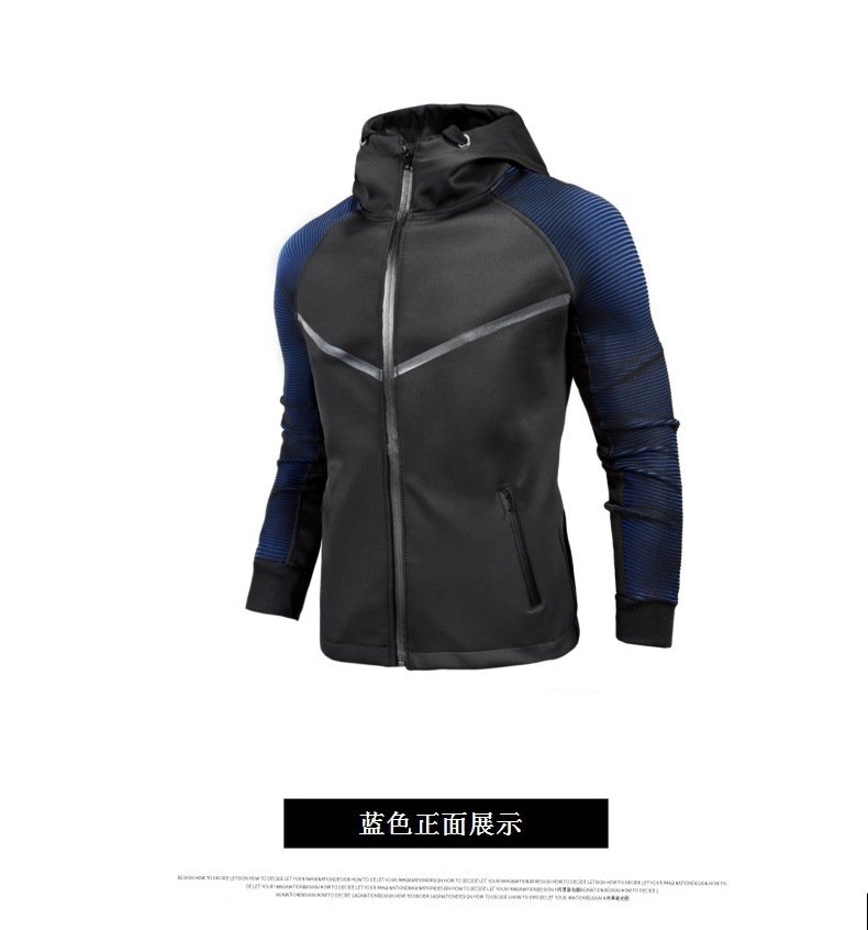 Мужская куртка с капюшоном и градиентным цветом оптом из Китая