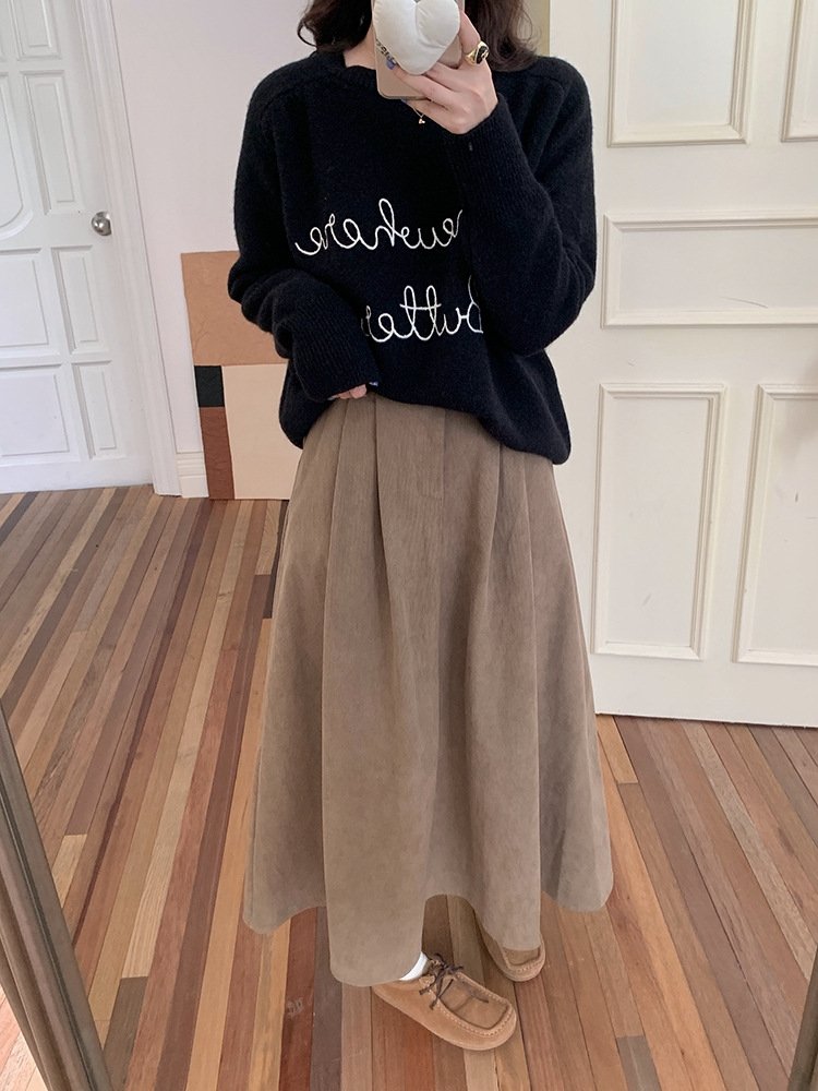 Женская длинная юбка с высокой талией и резинкой оптом из Китая