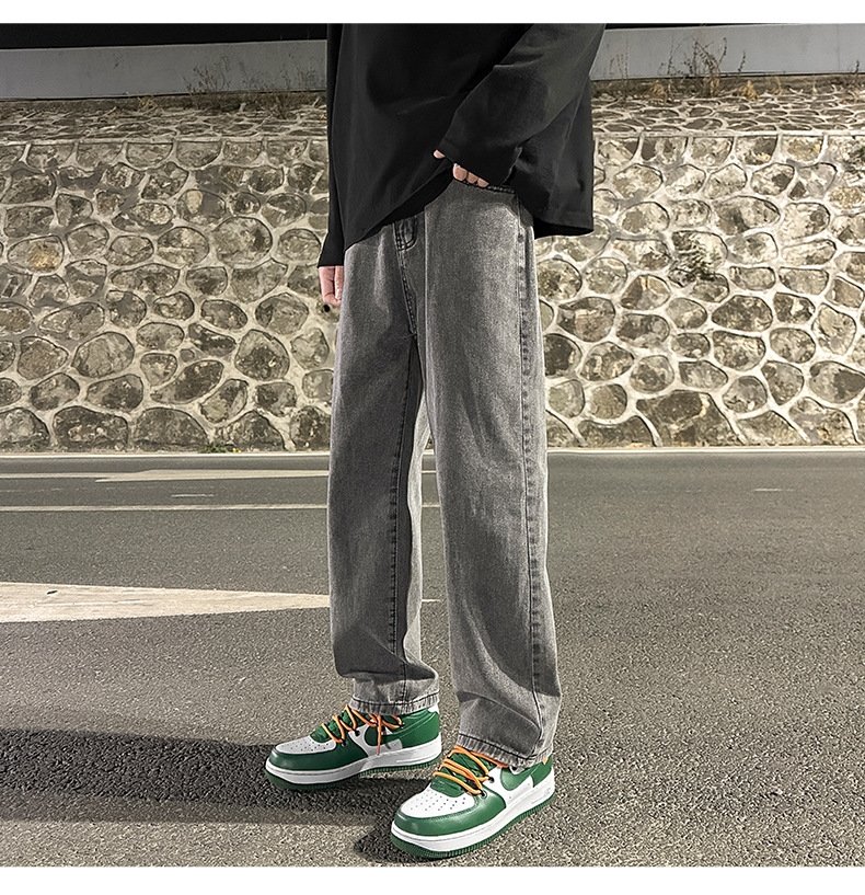 Широкие джинсы мужские в стиле Хонгконг весна оптом из Китая