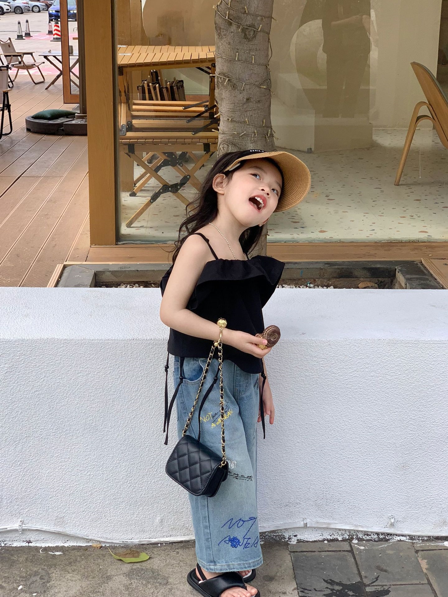 Детские джинсы 2024 весна-лето новая корейская американская ретро цветные джинсы прямые широкие брюки оптом из Китая