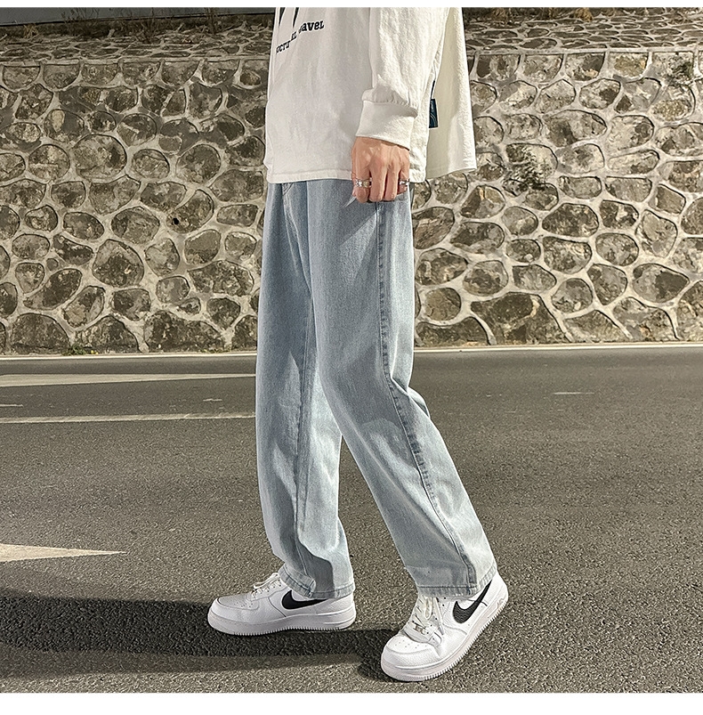 Широкие джинсы мужские в стиле Хонгконг весна оптом из Китая