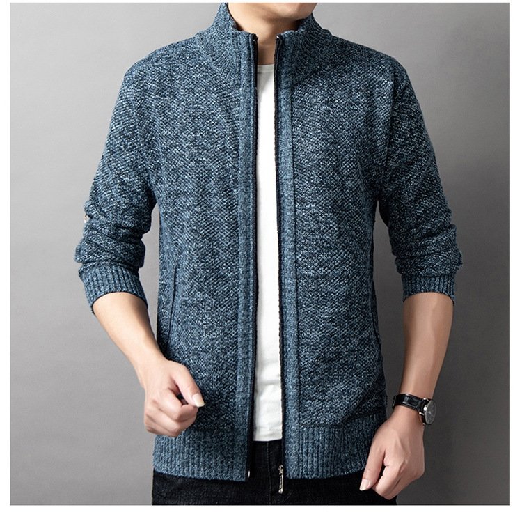 Мужская вязаная высокий воротник свитер весна-осень оптом