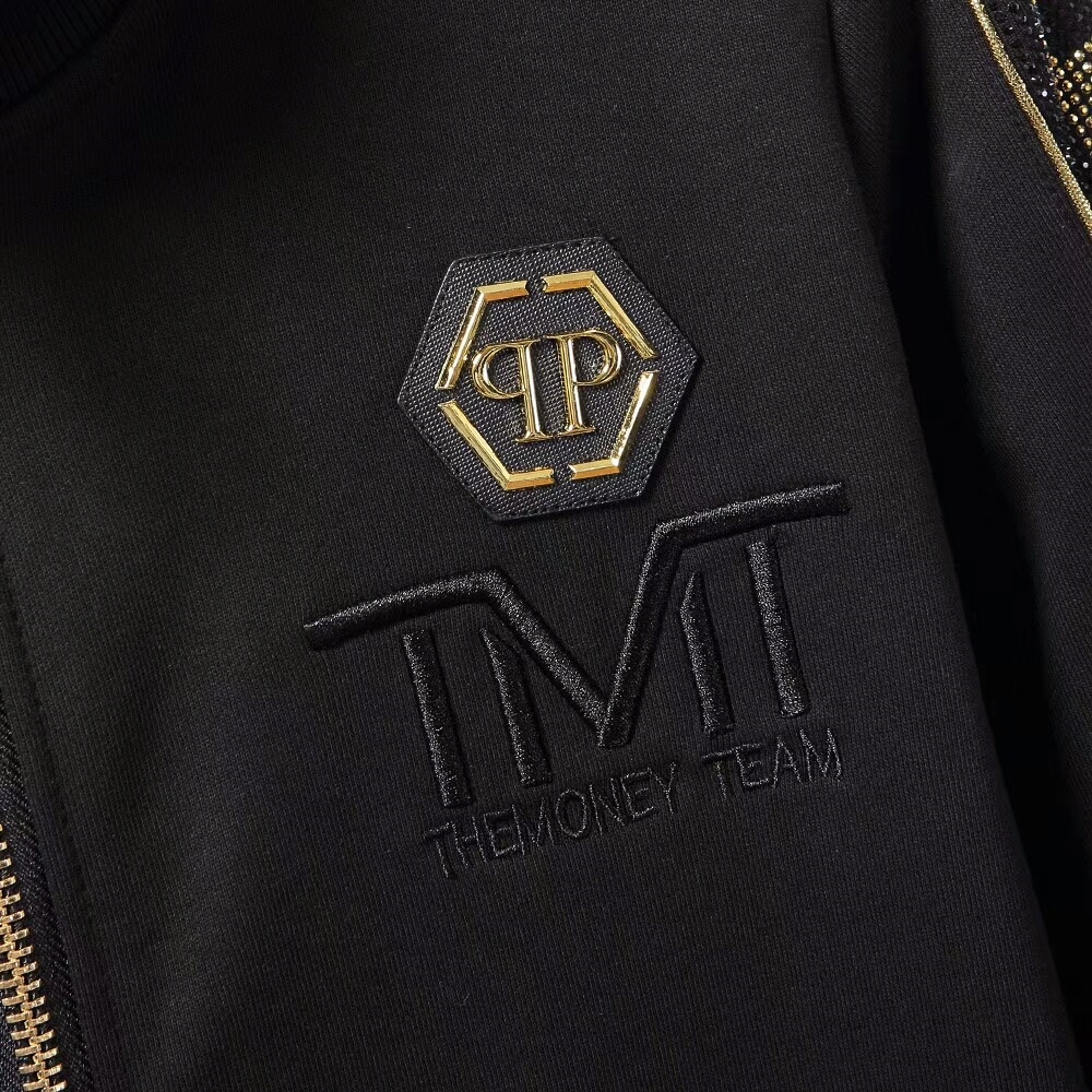 Мужской спортивный костюм с камнями и буквами на молнии оптом из Китая