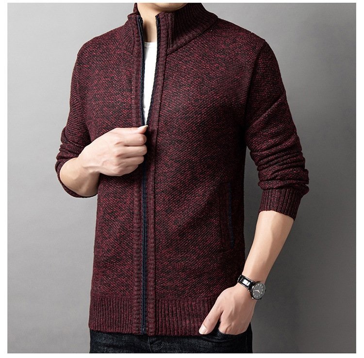 Мужская вязаная высокий воротник свитер весна-осень оптом