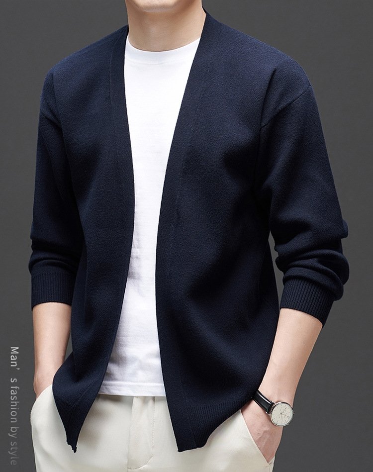 Мужская вязаная кардиган весна-осень оптом