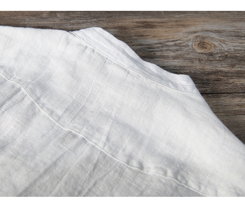 Льняная мужская футболка с коротким рукавом оптом из Китая