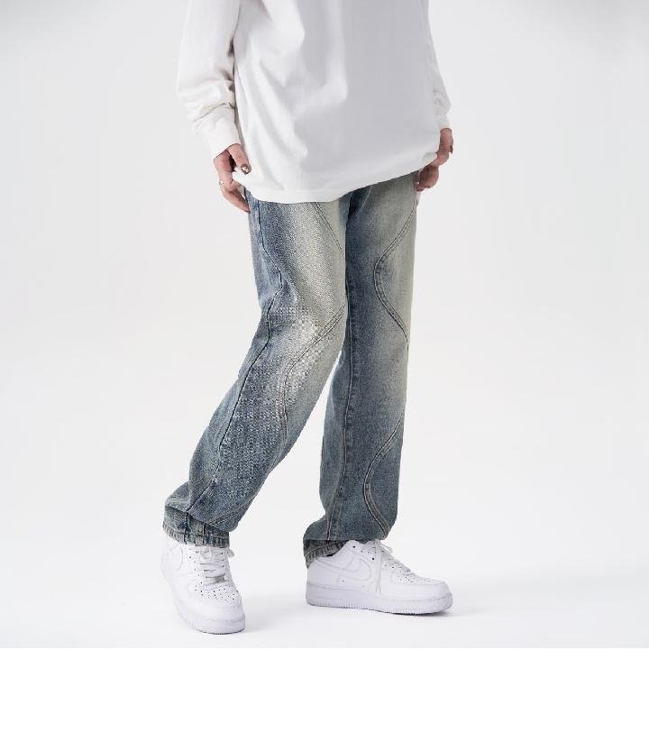 MADSHED Мужские джинсы с выцветанием и потертостями оптом из Китая