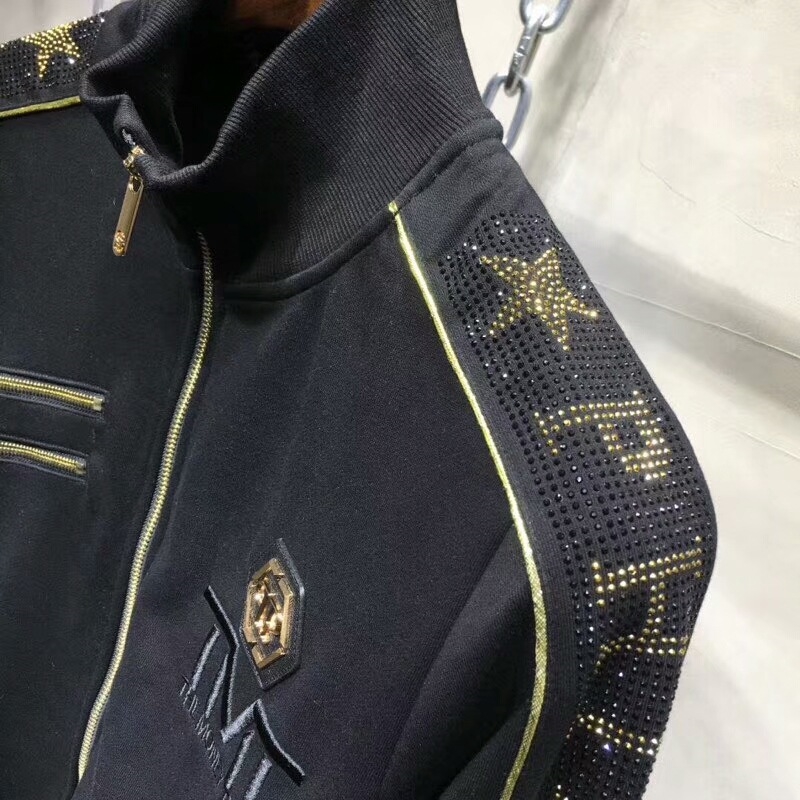 Мужской спортивный костюм с камнями и буквами на молнии оптом из Китая