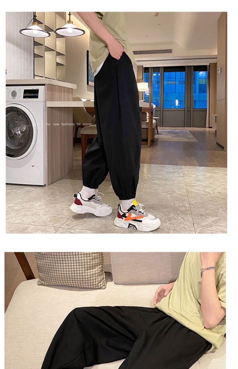 Широкие мужские брюки с завышенной талией оптом из Китая