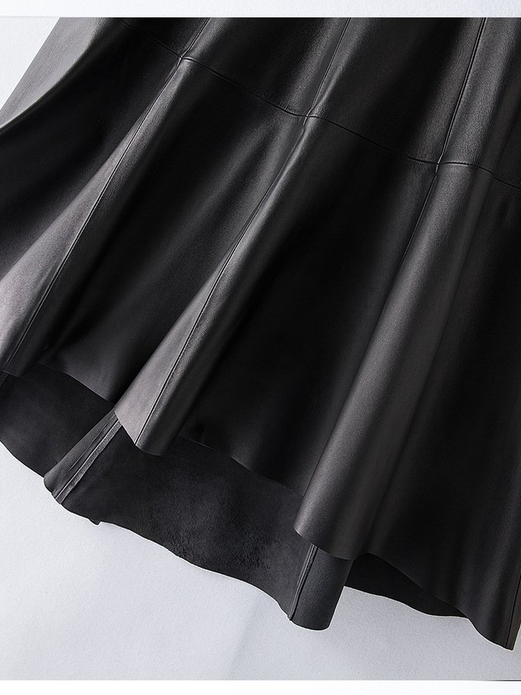 Длинная юбка из овечьей кожи оптом из Китая