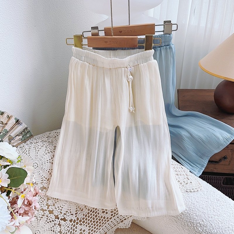 Детские широкие летние брюки для девочек оптом