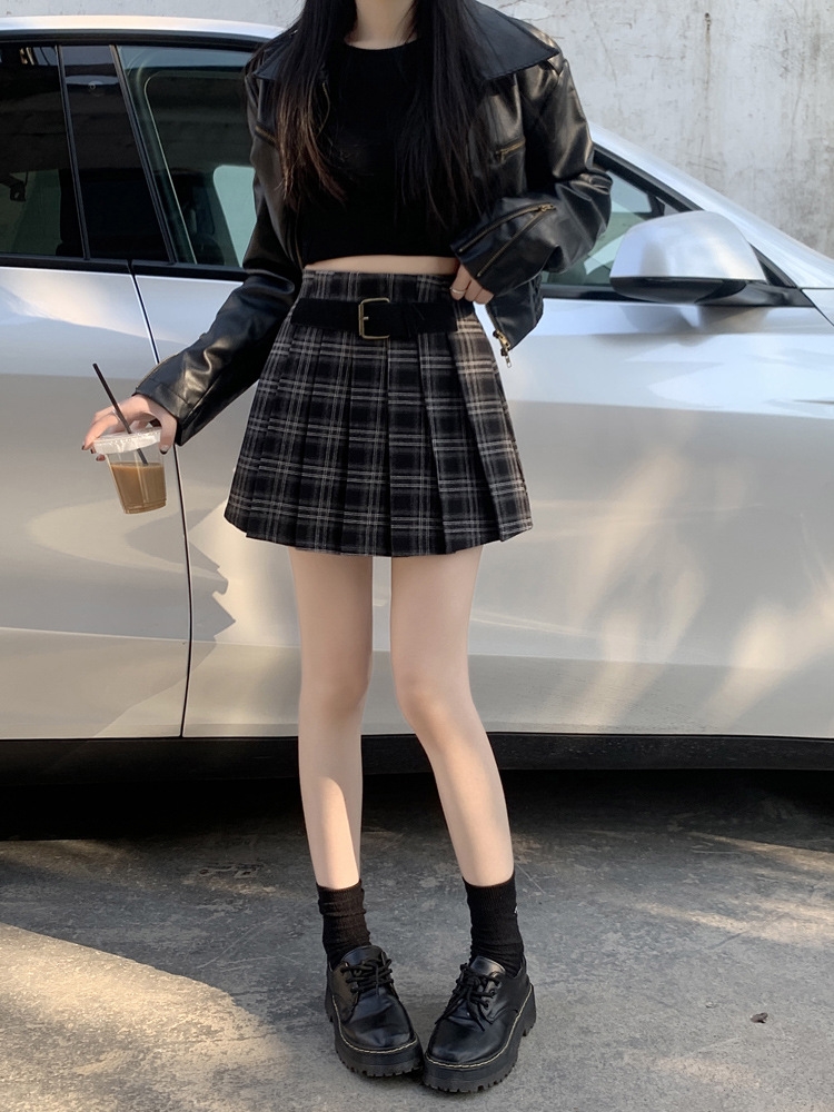 Весенняя женская клетчатая мини-юбка в американском ретро стиле оптом из Китая