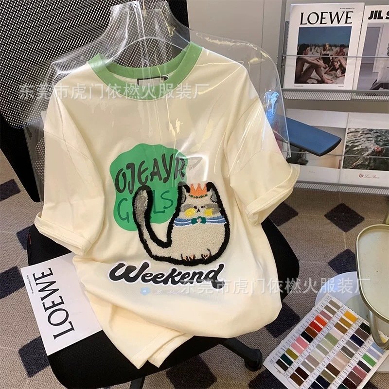 Футболка с коротким рукавом из 100% хлопка 2023 летней коллекции оптом