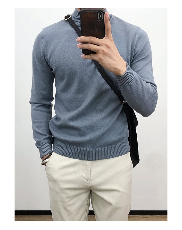 Мужской свитер с полувысоким воротником оптом